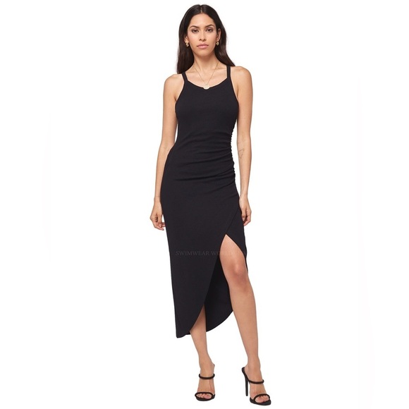 LSpace Dresses & Skirts - L*Space Bardot Dress Black Asymmetric Hem Sleeveless